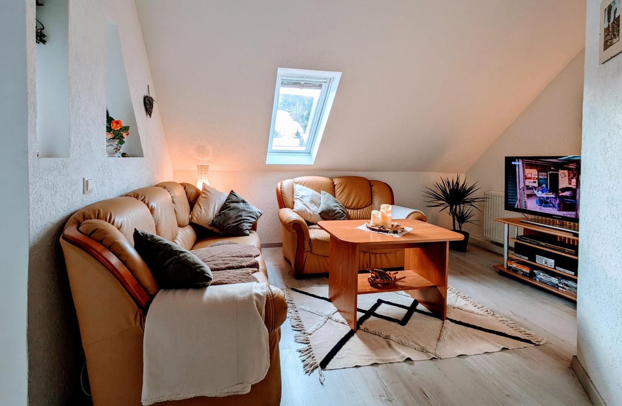 Waldblickwohnung Mit Schoener Terrasse Und Kamin Sebnitz Exteriör bild